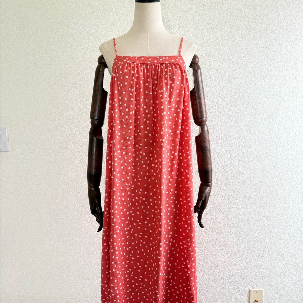 Red Polka Dot Spaghetti Strap Maxi Dress